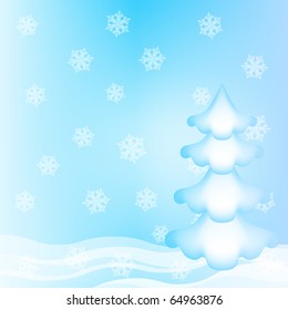 Blue snowflakes winter background