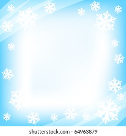 Blue snowflakes winter background