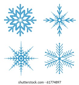 Blue snowflakes for winter time