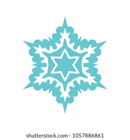 Blue snowflower vector mandala