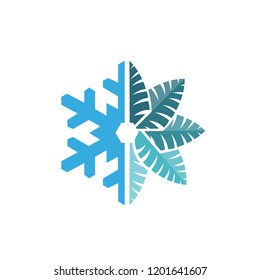 Blue Snowing Logo Vector HVAC