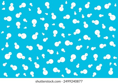Blue Snowman Christmas Snowflake seamless background texture, Halloween festival, celebration, gift, present box paper, 