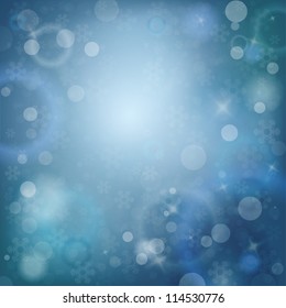 Blue Snowy Abstract Winter Template with place for text