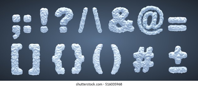 Blue snowy alphabet, winter font. Part 5