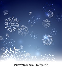 Blue snowy magic Christmas background