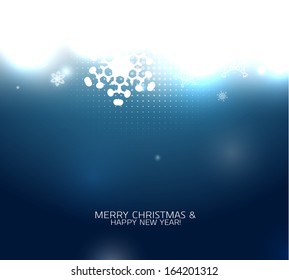 Blue snowy magic Christmas background