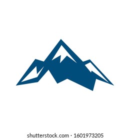 Blue Snowy Mountain Logo Design 