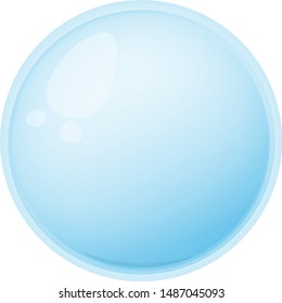 Blue Soap bubble. Cartoon Soap bubble. Transparent Soap bubble. Vector Soap bubble.