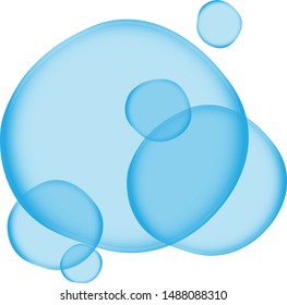 Blue Soap bubbles. Cartoon Soap bubbles. Transparent Soap bubbles. Vector Soap bubbles.