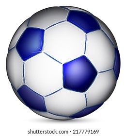 blue soccer ball, vector