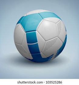 Blue soccer ball. Vector Illustration