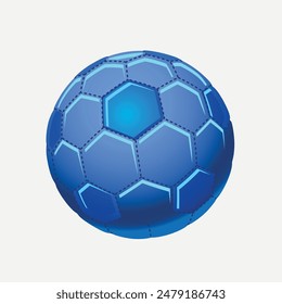 Ilustración vectorial de balón de fútbol azul