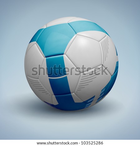 Blue soccer ball. Vector Illustration