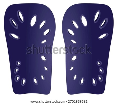 Blue soccer shin pads. vector	