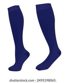 Blue  soccer socks. vector illustration