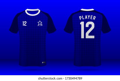 Blue soccer team jersey template