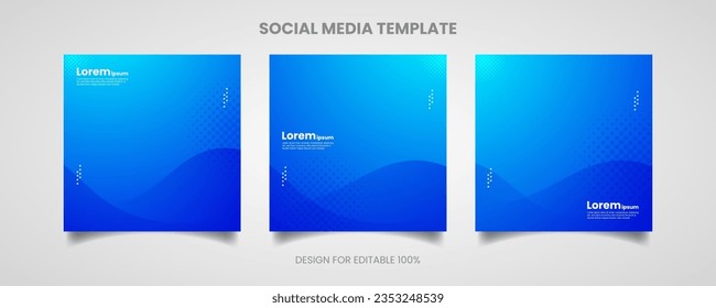 Blue social media post template for business presentations