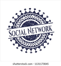 Blue Social Network rubber texture