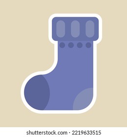 Calcetín azul. Ilustración vectorial simple
