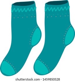 Blue socks, illustration, vector on white background.