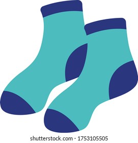 Calcetines azules, ilustración, vector sobre fondo blanco