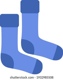 Blue socks, illustration, vector on white background.