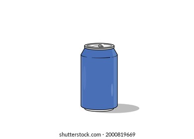 Blue soda can 2d vector 