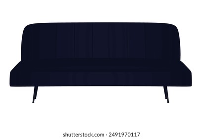 Blue  sofa bed. vector illustration