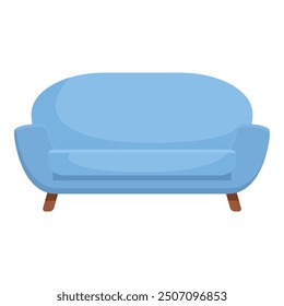Sofá azul que representa los muebles cómodos de la sala de estar para relajarse en casa