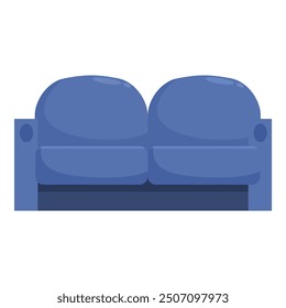 Blue sofa with a rounded backrest providing a sense of comfort and relaxation