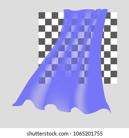 Blue soft clothes. Transparent curtains. Vector illustration.