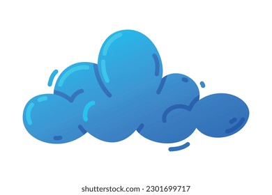 Blue Soft Cloud as Icon and Childish Design Element Vector Illustration