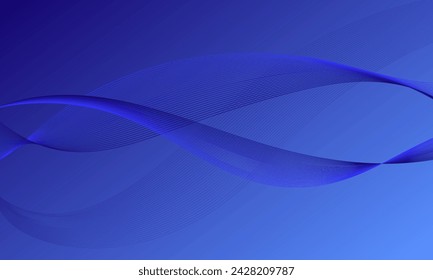 líneas suaves azules ondean curvas con fondo abstracto de degradado suave