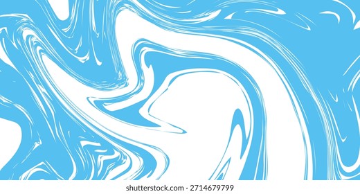 Blue soft wavy liquid melted marble pattern texture background layout copy space