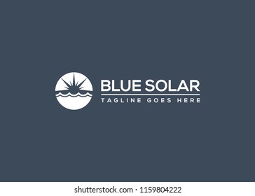 Blue solar business company vector illustration