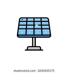 El panel solar azul genera energía de diseño aislado centralmente
