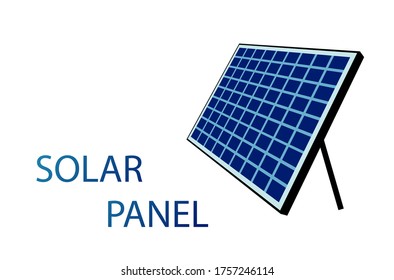 Panel solar azul aislado en fondo blanco. Objeto realista.