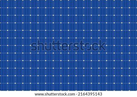 Blue solar panel seamless texture vector illustration. Abstract system from poly crystalline square cells, industrial battery collector for alternative sun energy background. Renewable resources Stock foto © 