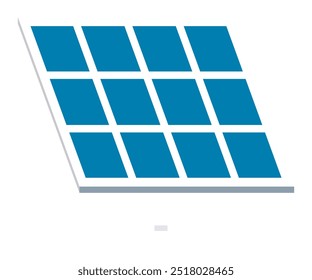 Painel solar azul com doze quadrados, simbolizando a energia renovável e a sustentabilidade. Ideal para energia limpa, vida sustentável, tecnologia, consciência ambiental, inovação. Estilo minimalista