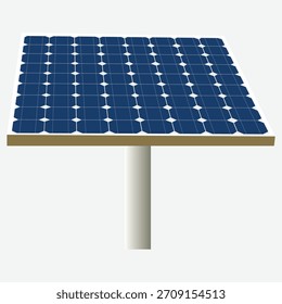 La Ilustración vectorial de paneles solares azules convierte la luz solar en energía eléctrica limpia, mostrando la tecnología fotovoltaica para energía renovable y un entorno más verde aislado sobre fondo blanco.