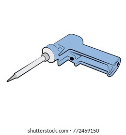 blue soldering iron