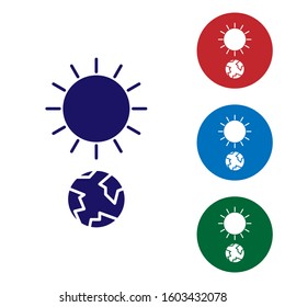 Blue Solstice icon isolated on white background. Set color icons in circle buttons. Vector Illustration