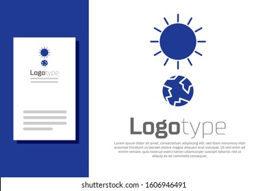 Blue Solstice icon isolated on white background. Logo design template element. Vector Illustration