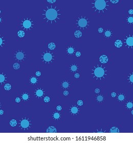 Blue Solstice icon isolated seamless pattern on blue background.  Vector Illustration