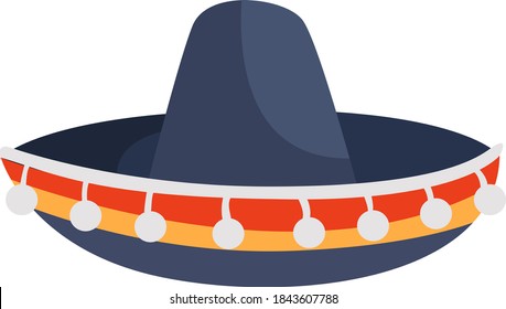 Blue sombrero, illustration, vector on white background