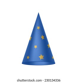 Blue Sorcerer Hat With Golden Stars