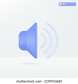 Blue Sound Speaker icon symbols. metalic max volume, loud and quiet, voice and audio concept. 3D vector isolated illustration design. Cartoon pastel Minimal style. You can used for ux, ui, print ad.