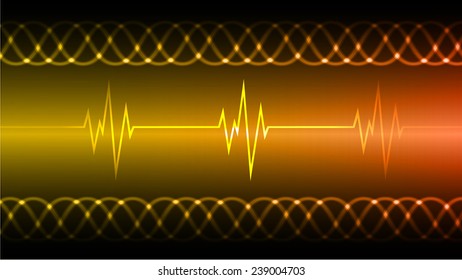 blue Sound wave background suitable as a backdrop for music, technology and sound projects. Heart pulse monitor with signal. Heart beat. 