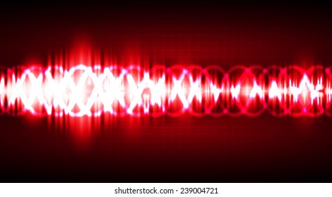 blue Sound wave background suitable as a backdrop for music, technology and sound projects. Heart pulse monitor with signal. Heart beat. 