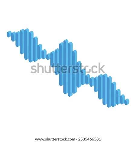Blue sound wave forming an abstract design representing the concept of audio